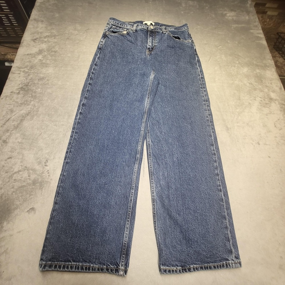 Banana Republic Jeans Womens 28 Blue Wide-Leg High Rise Relaxed Stretch Denim